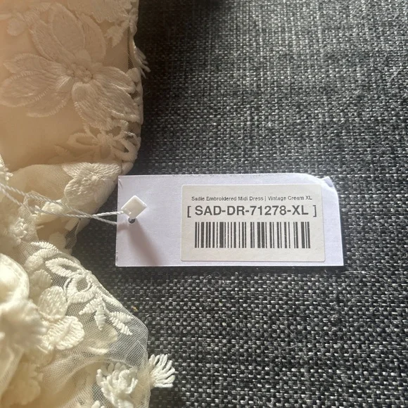 NWT - Baltic Born Sadie Embroidered Midi Dress in Vintage Cream - Picture 4 of 4